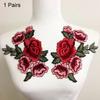 1/5 Pairs Rose Flowers Patch Sew on Cloth Embroidered Floral Applique Decorative Patches Scrapbooking Embroidery Iron on Patches