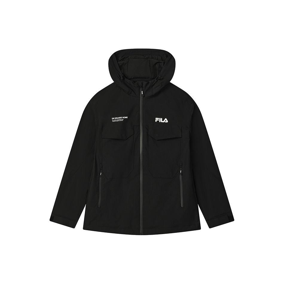 FILA Original Fashion Simple Personality Trendy Versatile Casual Comfortable Loose Letter Brand Logo Woven Hooded Jacket Men jackets F11M539704FBK