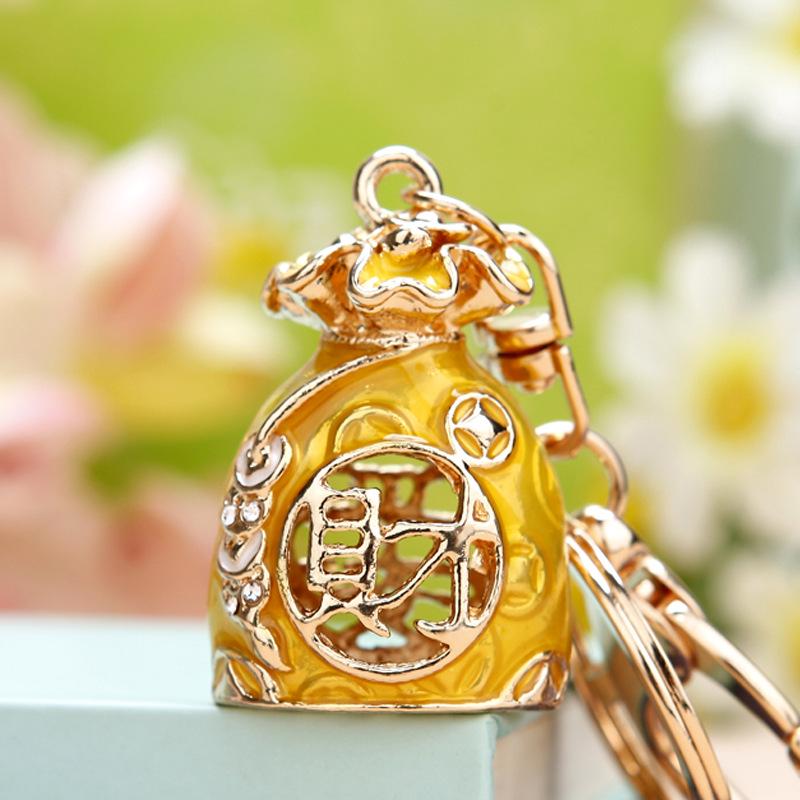 Zodiac Rhinestone Lamb Keychain Pendant for Women's Bag - Creative Business Logo Gift