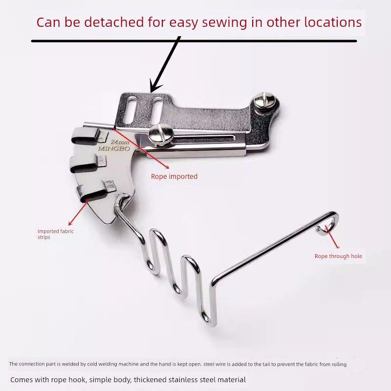 

New Arrival Machine Flat Rope Beader Embedded Line Presser Foot Bag Rope Handy Gadget Quilt Cover Pillowcase Pull Cotton String Budding 4-in-1 Tool New 4-in-1 Rope Pull Tube Cloth Width 32mm