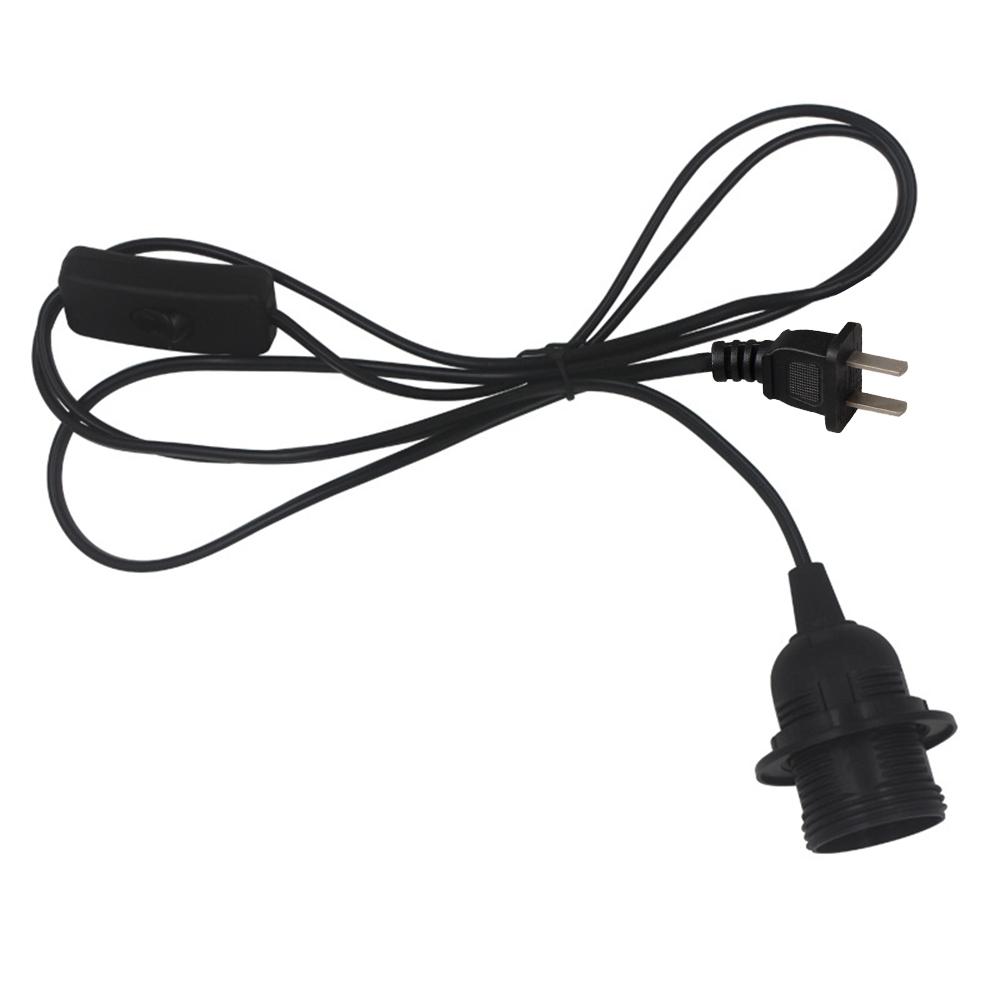 EU US Plug 1.8m Power Cord Cables E17 Full Teeth Lamp Base Holder With Switch Wire For Pendant Led Bulbs Fixture Hang lamp