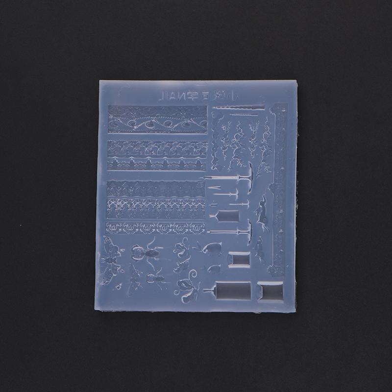 French Lace Nail Mold Silicone 3D Fantasy Nail Art Decoration DIY Design Transparent Manicure Template Sweet Butterfly Nail Mold