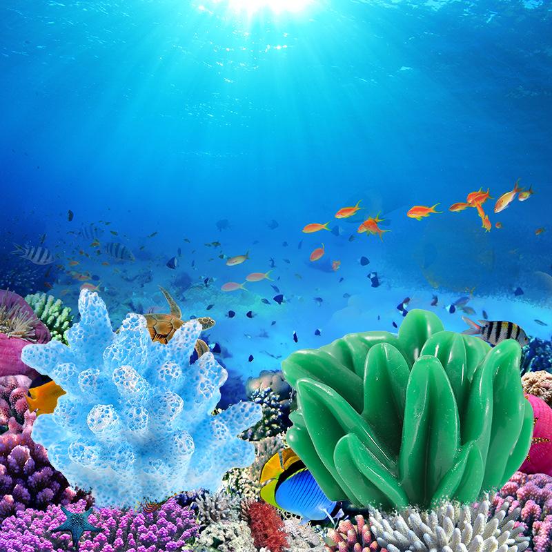 Simulated Coral Aquarium Fish Tank Farming Small Ornaments Gift Decoration Eight Melon Fish DIY Ornaments