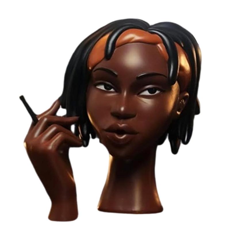 Black Woman Incense Burner Handmade Elegant Meditation Airflow Incense Burner Creative Design Art Incense Burner Statue Ornament