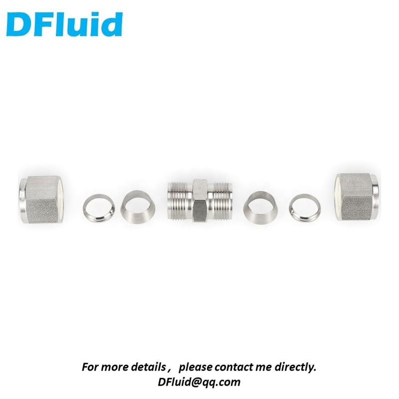 

316 Stainless Steel Straight Union Double Ferrule Compression Connector 1/8 1/4 3/8 1/2 6 8 mm Pipe Fitting Gas replace Swagelok 6 mm LOK