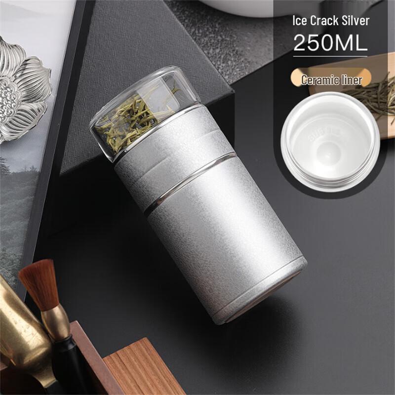 FANJANE 250ml Mini Stainless Steel Insulated Tea Infuser Bottle