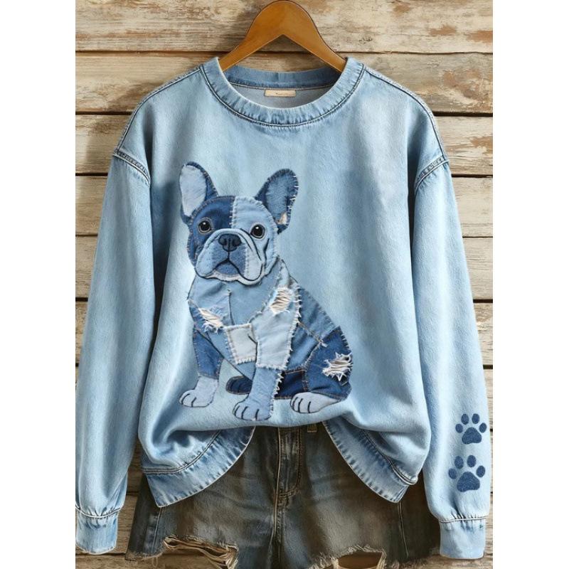 2026 3D Printed Cartoon Round Neck Long Sleeve Pullover Sweatshirt