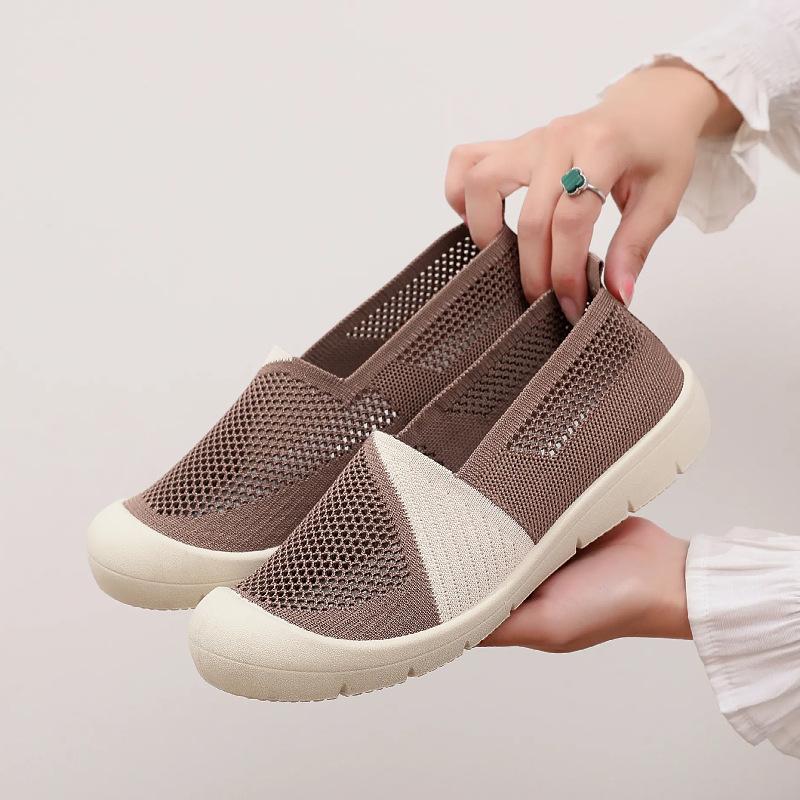Processing and customization 25 new and old Beijing cloth shoes breathable and versatile casual one-pedal flying woven mesh fashionable middle-aged an
