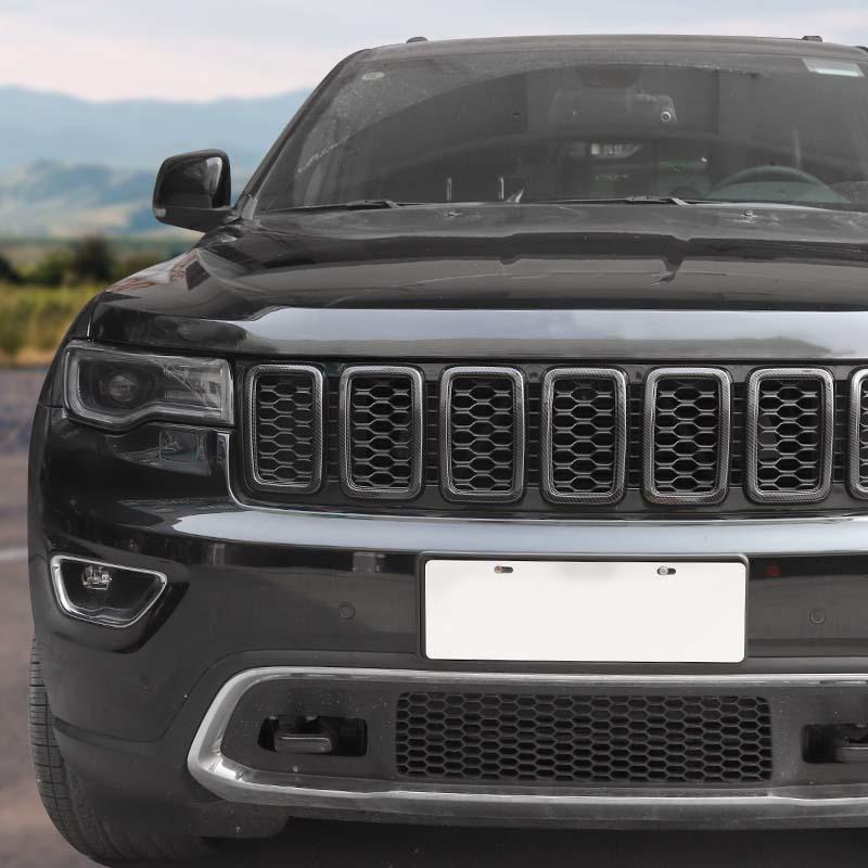 Car Grille Engine Hood Decoration Cover Stickers For Jeep Grand Cherokee 2017-2020 ABS Car Exterior Accessories