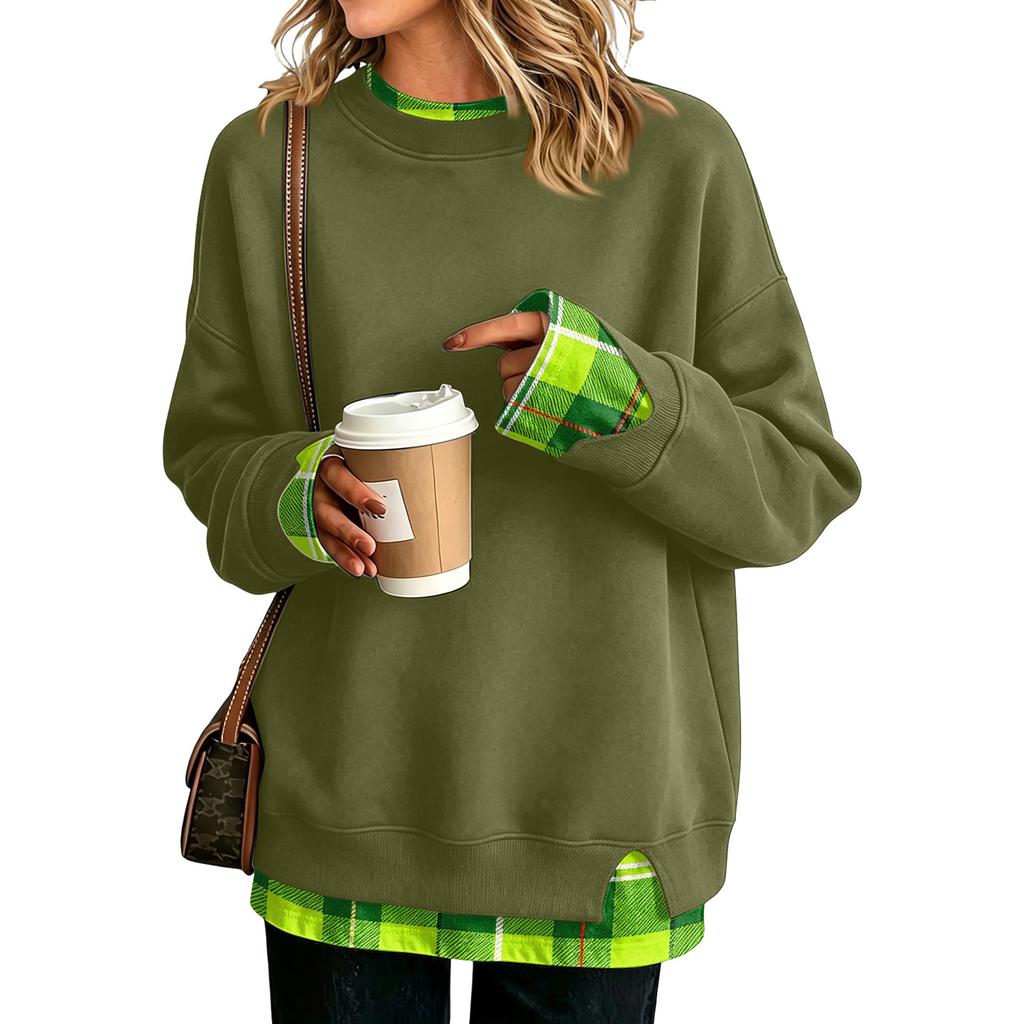 Women's Casual Long Sleeve Sweatshirt Loose Fit Pullover Top
