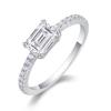 S925 Sterling Silver Ring 1 Carat Octagonal D Color Moissanite Ring Seiko Electroplating Fashion Women's Ring Elegant Jewelry Gift