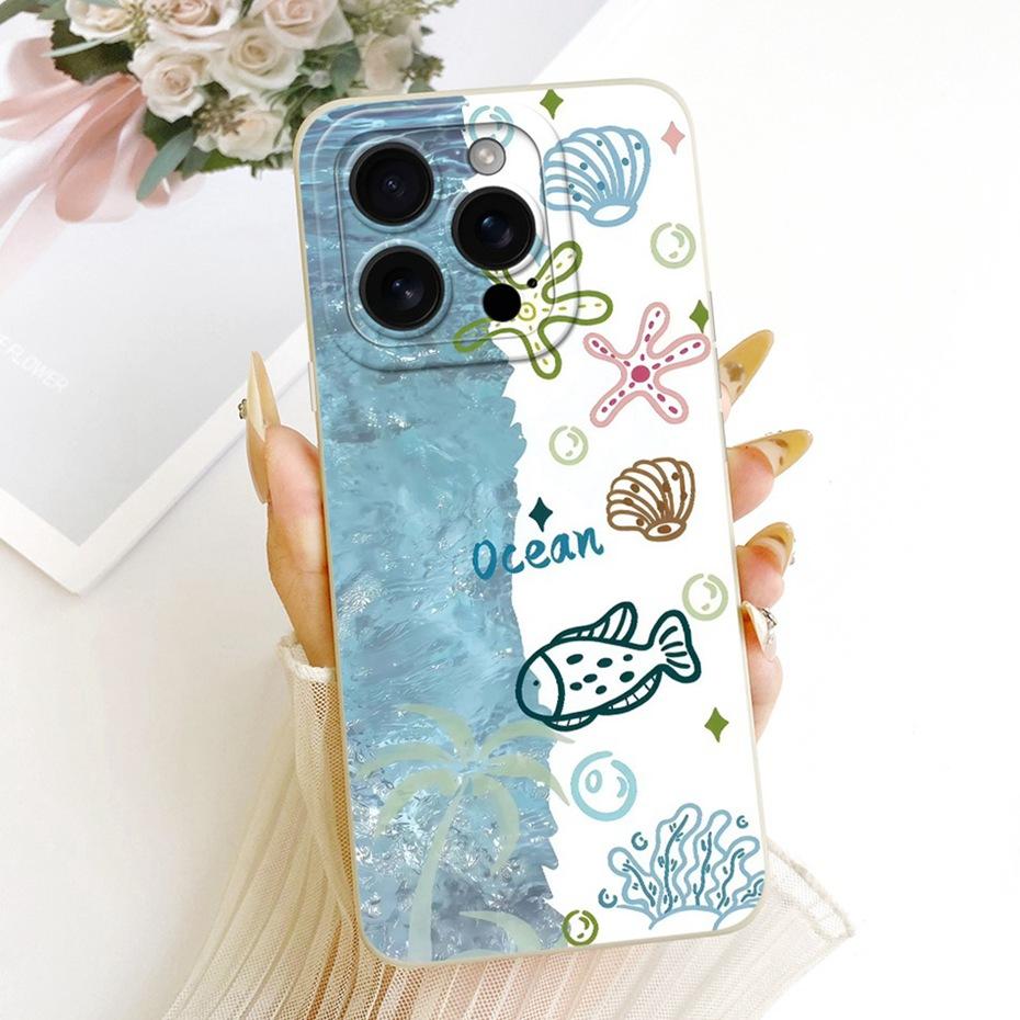 New Fashion Phone Case For iPhone 16 Pro Max iPhone16 16Pro Soft Silicone Cases For iPhone 16ProMax Shockproof Covers Bumpers