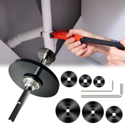 Inside Pipe Cutter with 6 Replacement Saw Blades Compact Portable Adjustable Depth Gauge PVC Pipe Cutter Tool Set with Scale
