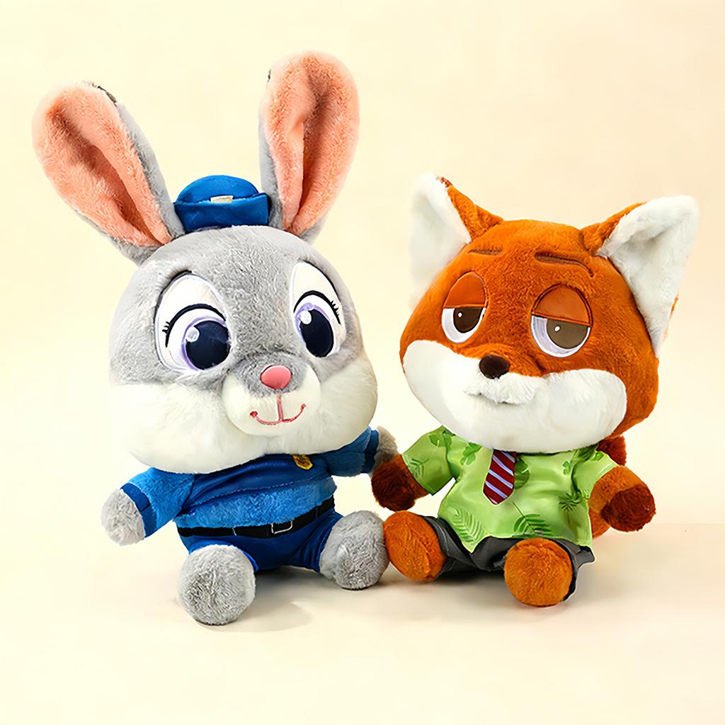 Cute Zootopia Judy And Nick Plush Toys Cartoon Dolls For Kids Birthday Holiday Gifts