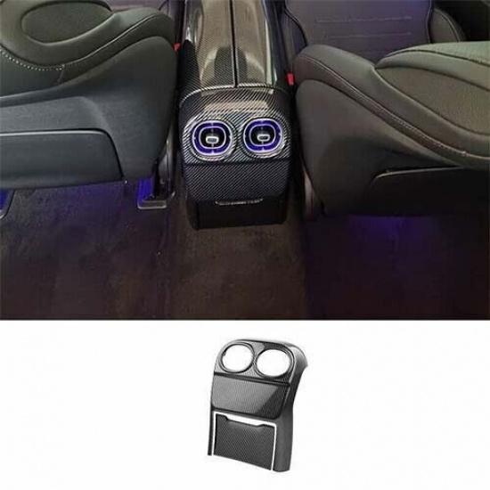 For Benz C-Class 22- Panel Trim Rear Air Outlet Anti-Kick ABS Carbon Fiber