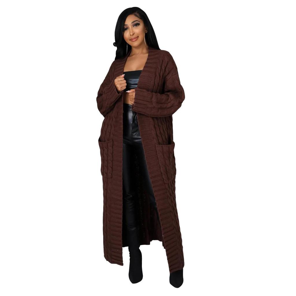 European & American Women's Sexy Long Sleeve Sweater Coat - Autumn/Winter Fashion
