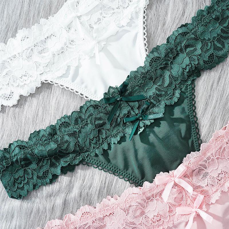 Sexy Lace G String Panties Low Waist Transparent Hollow Out T Back Comfortable Transparent Knickers