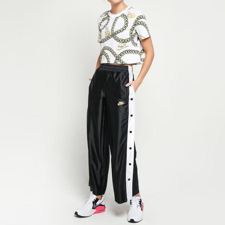 Nike Gold Chain Print Short Sleeve T-Shirt Women Tops White CI9356-100