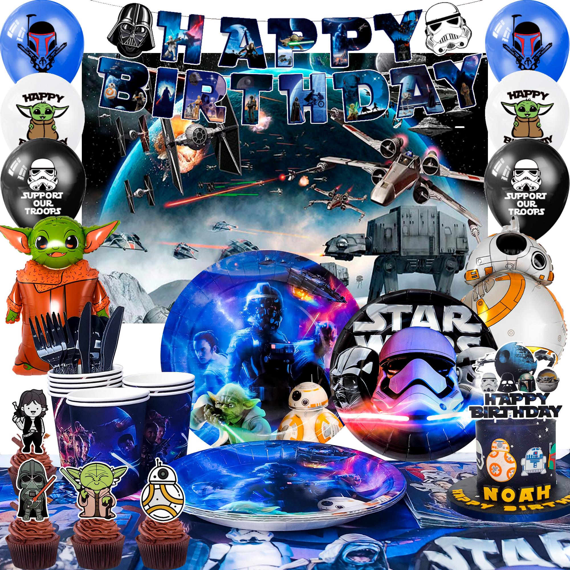 

Star Wars Party Supplies,114pcs Star Wars Party Decoration&Tableware-Star Wars Party Plates&Star Wars Birthday Banner,Star Wars Birthday Decorations as the picture чёрный