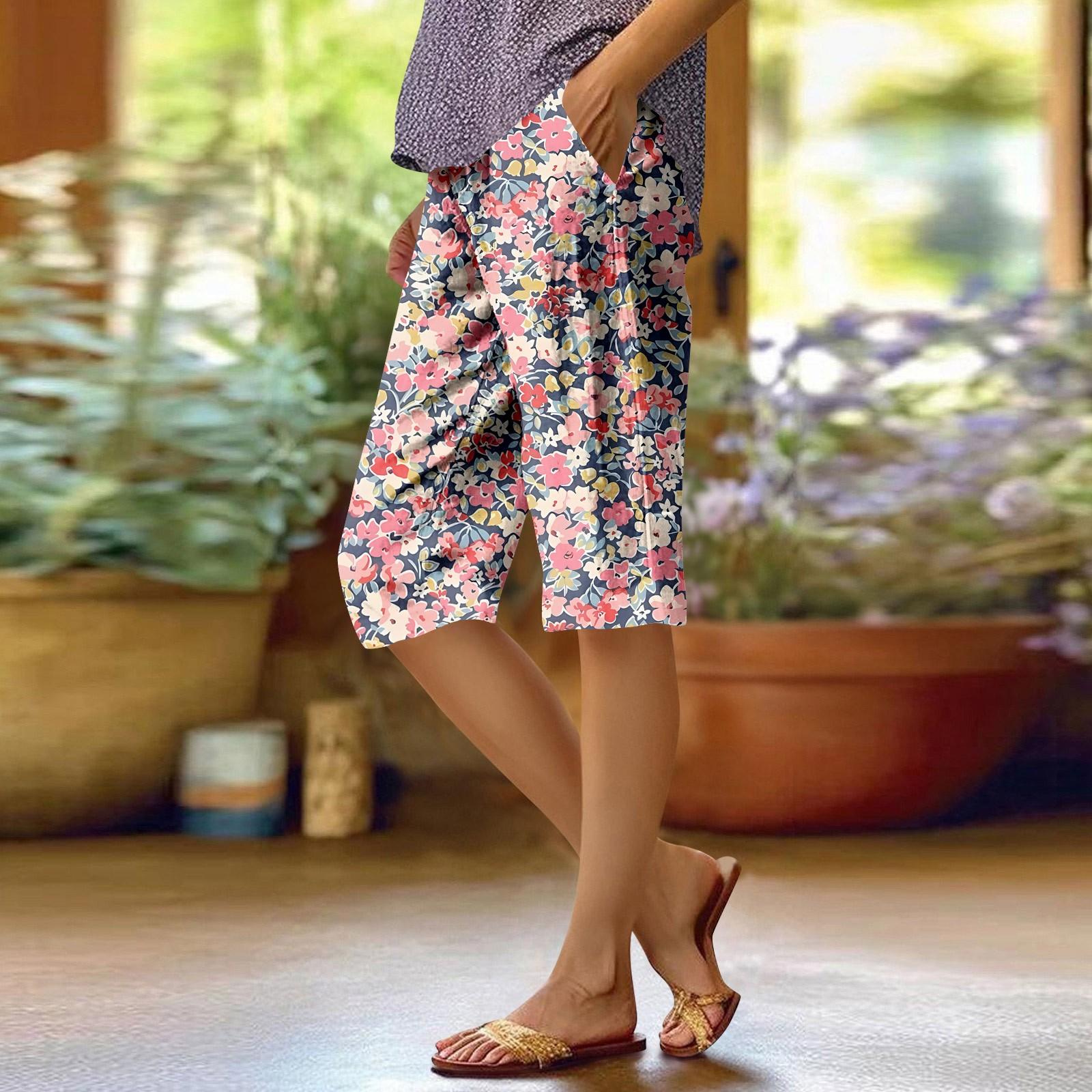 

Женские модные повседневные брюки 5/10 с напечатанным карманом и эластичной талией M