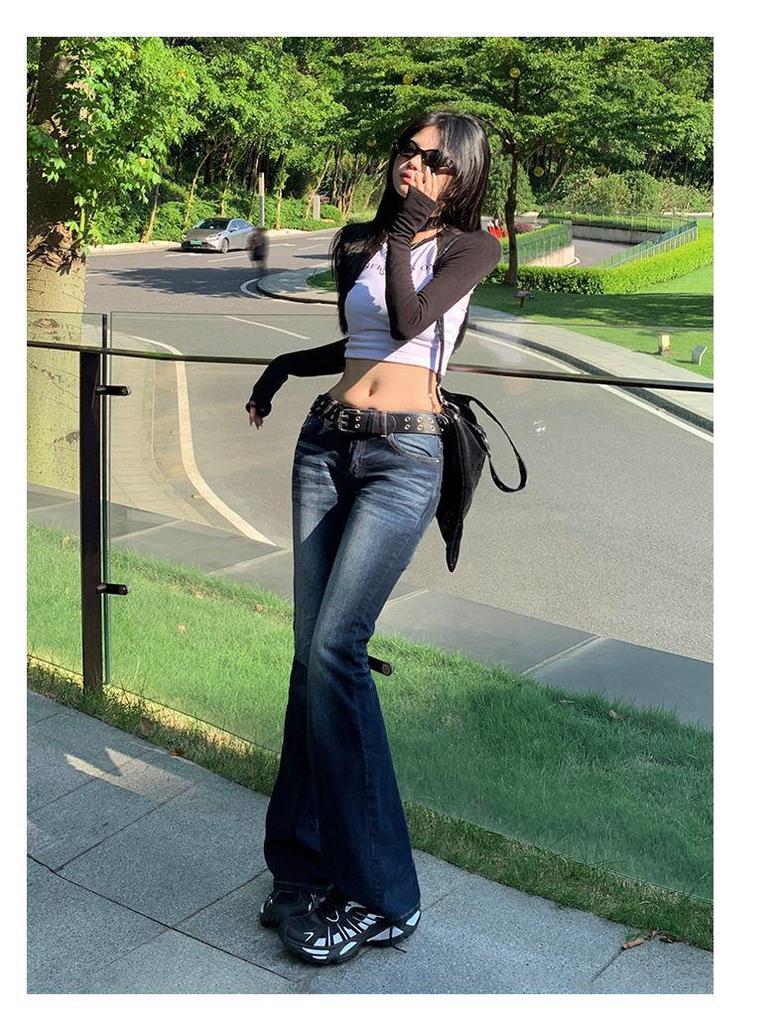2025 Women's Low Rise Retro Flare Jeans - Hot Girl Slimming Fit