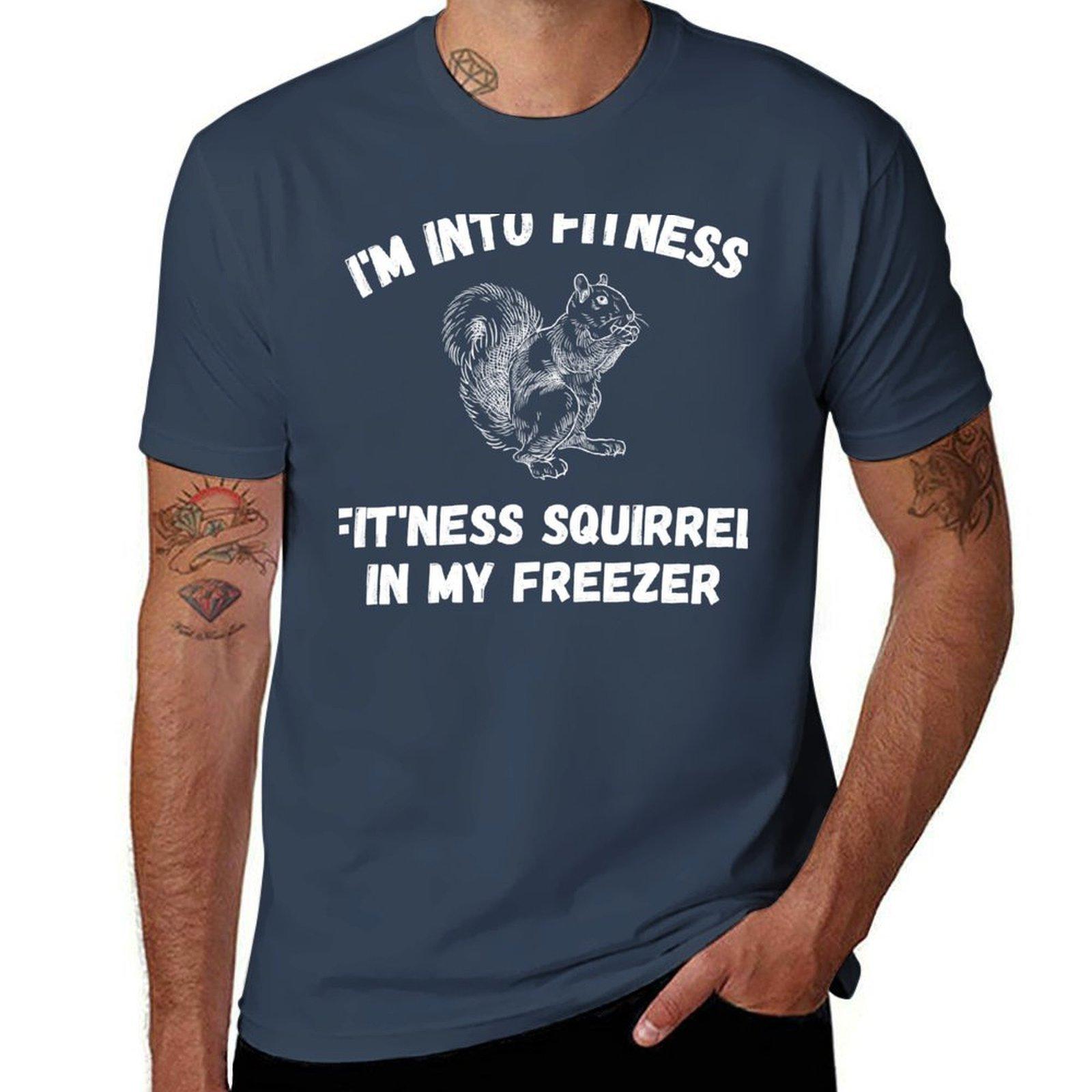 Im Into Fitness FitNess Squirrel In My Freezer Hunter TShirt Work Wear Lightweight Tee S