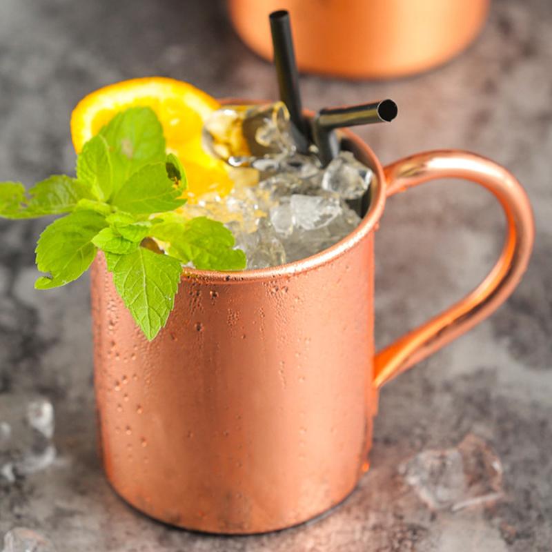410Ml 100% Copper Moscow Mule Mug Cocktail Wine Cup Hammered Coppery Beer Mugs Coffee Mug Milk Cup Bar Cup Drinkware Durable