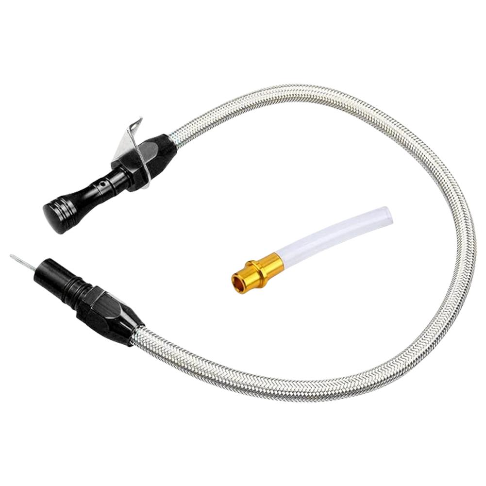 

Щуп трансмиссии Нержавеющий армированный шланг Гибкий щуп трансмиссии для Chevy GM TH350 TH400 SBC BBC чёрный