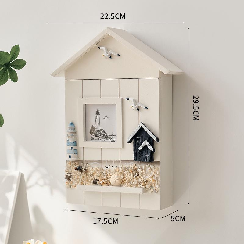 Coastal Seabird Lighthouse Wall-Mounted Key Cabinet