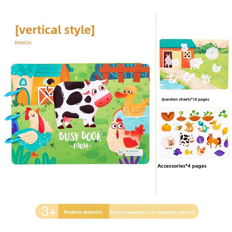 Wooden Traffic Dinosaurs Busy Book Educational Toy With Puzzles Stickers And