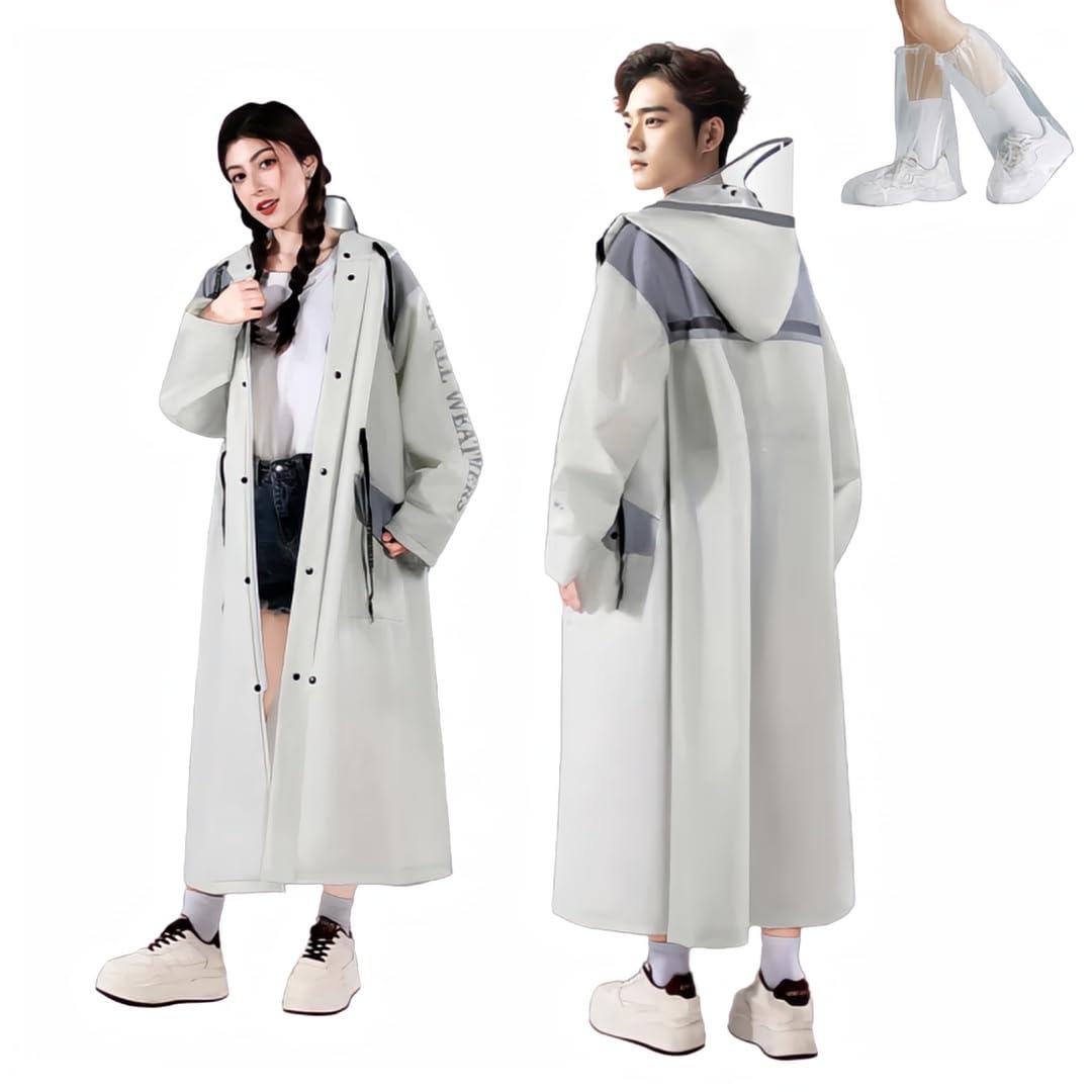 

Дождевик для женщин и рюкзака светоотражающий и от дождя дождливый сезон для поездок на работу или сумка для хранения одноразовые бахилы x 6 в комплекте серый