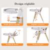 Silla Alta para Bebé 2 en 1 con Función Mecedora, Arnés de Seguridad de 5 Puntos, Ruedas con Bloqueo, Bandeja Extraíble, Plegable y Ajustable en Altura, Blanco