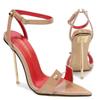 12cm Nuevos Zapatos de Salón Metálicos para Mujer con Tacón Fino de Aguja y Punta Fina, Calzado Poco Profundo de Talla Grande Para Espectáculo en Escenario Cosplay Sesión de Fotos WZ-A13-80
