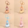 1pc Creative Labubu Car Keychain Cartoon Labubu Fabric 3D Cute Bag Pendant Gift