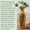 Iron Decorative Flower Vase - 17 Inches, Handcrafted Gold Finish with Floral Design, Perfect for Home Décor,