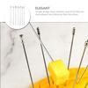 8 Pcs Metal Fruit Needle Cocktail Stirrers Fine Toothpicks Swizzle Sticks for Cocktails Stainless Steel