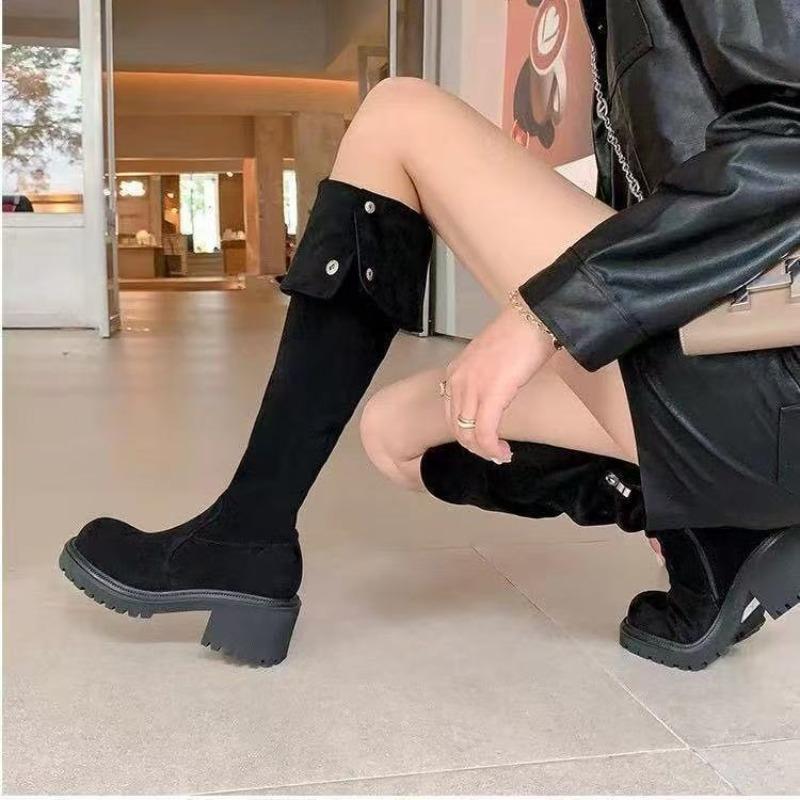 New Maillard high-heeled boots, children's thick-soled two-wear stacking boots, high knight boots