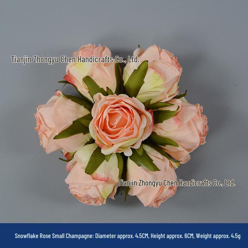 Champagne Silk Imitation Flowers for Hairpins, Hanfu Headdresses, Souvenirs, and Performance Accessories.