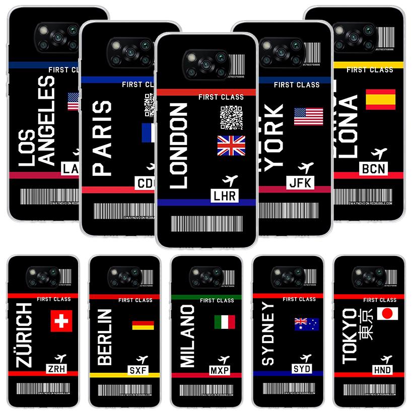 Airline Ticket Barcode Phone Case For Xiaomi Poco X7 X6 X5 Pro F7 Ultra Redmi 15C 15 13 13C 12 12C 10 10A 10C 9 9A 9C 9T Cover P