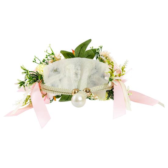 Floral Curtain Tiebacks with Realistic Silk Flowers Adjustable Fabric Straps Decorative Curtain Accessories for Wedding Home