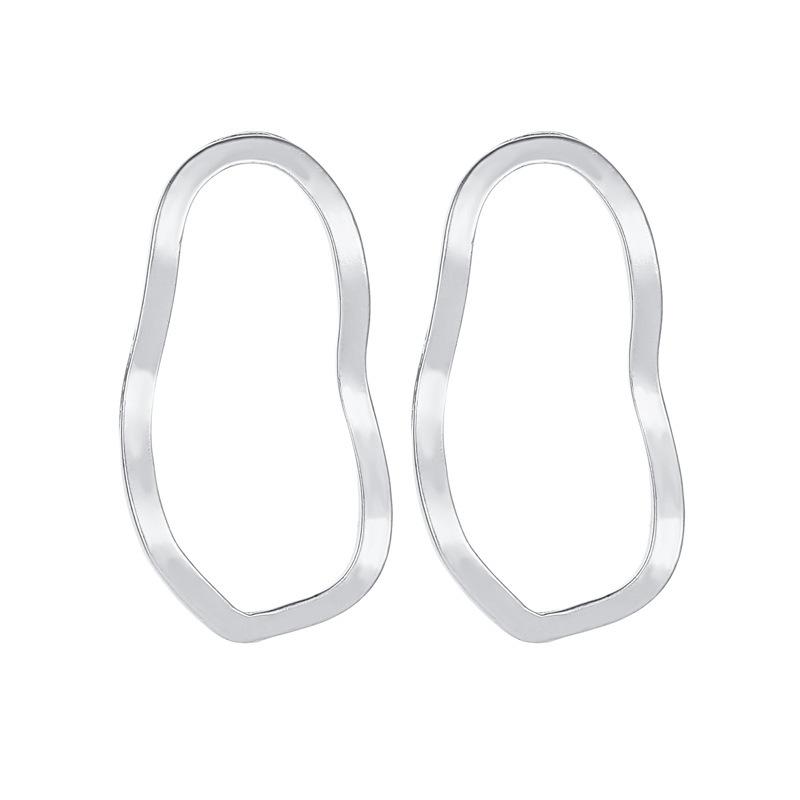 Euramerican Irregular Geometric Earrings Wave Hollow Out Simple Style Women Fashion Collocation Party Accessories