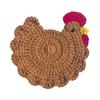 Crochet Hen Coaster, Handmade Chicken Shape Knitted Mat for Coffee Cup, Cute Kitchen Countertop Bar Accessory