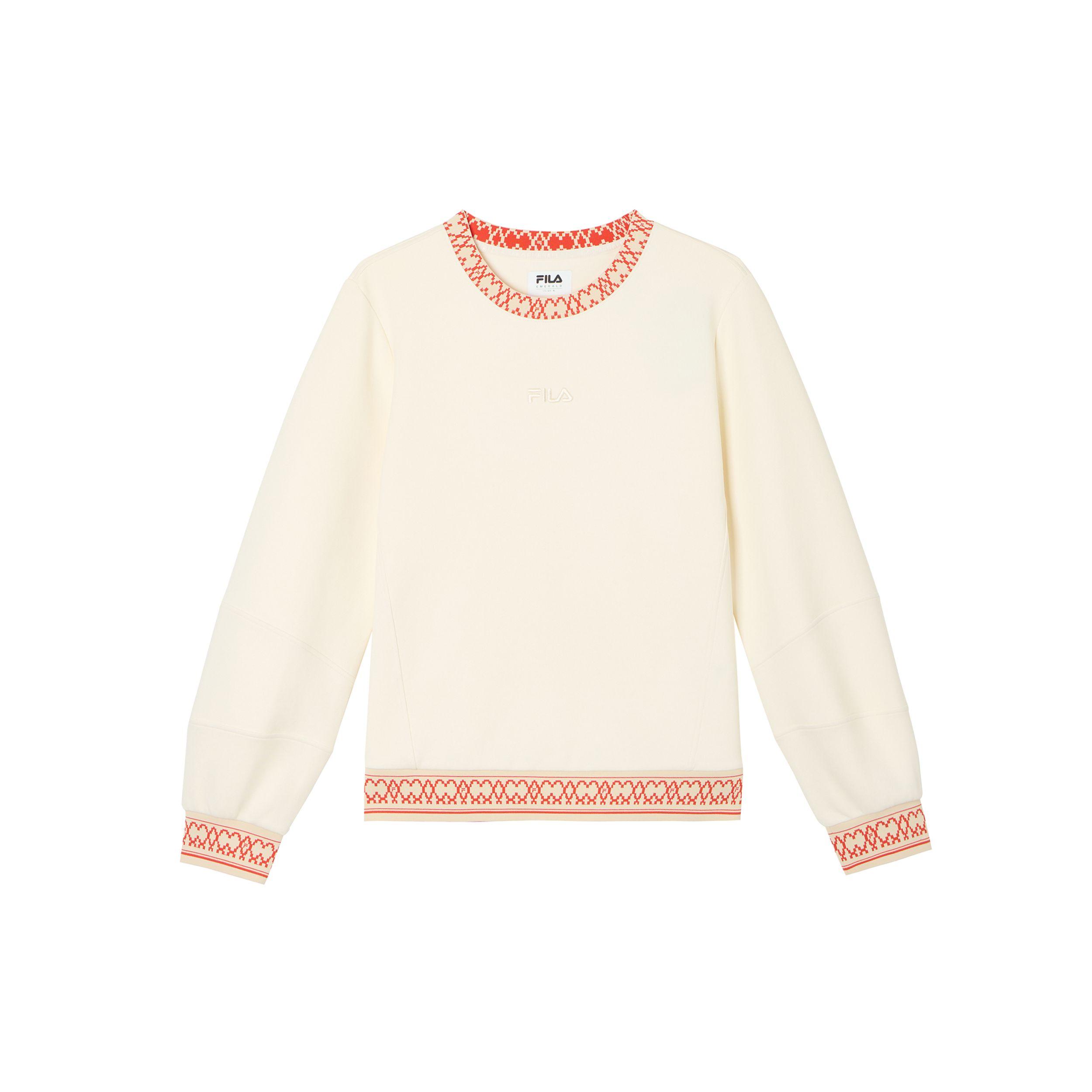 

FILA Color Block Logo Print Casual Pullover Sweatshirt Women sweatshirt Light-Green F11W344209FIV XL