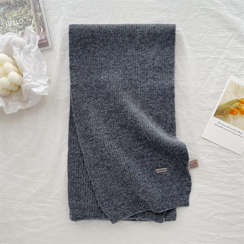 Knitted Wool Cashmere Winter Warm Women Scarf Solid Color Korea Styles Scarves Shawls Wrap Neckerchief Echarpe Bufanda Lady Gift