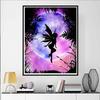Disney 5D DIY Diamond Painting Elf Silhouette Illustration Full Round Diamond Mosaic Cartoon Cross Stitch Art Painting for Home Decoration