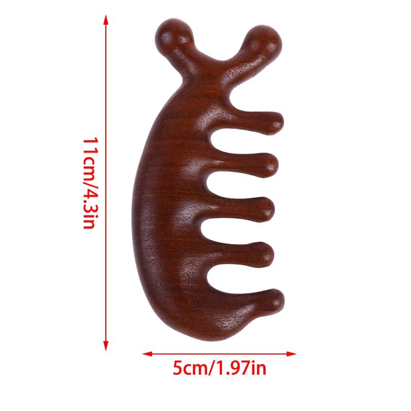 

Wooden Massage Comb - Multi-Functional for Head Meridian/Scalp Care, Face/Eye/Shoulder/Neck Scraping, Anti-Static Wide Tooth Des 1pc