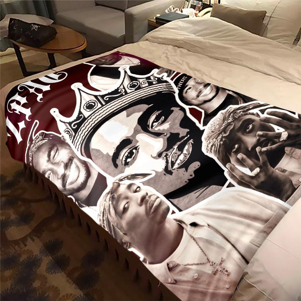 Tupac's  Plush Blanket Soft Comfortable All Seasons Perfect Gift Couch Office Nap Outdoor Travel Blanket