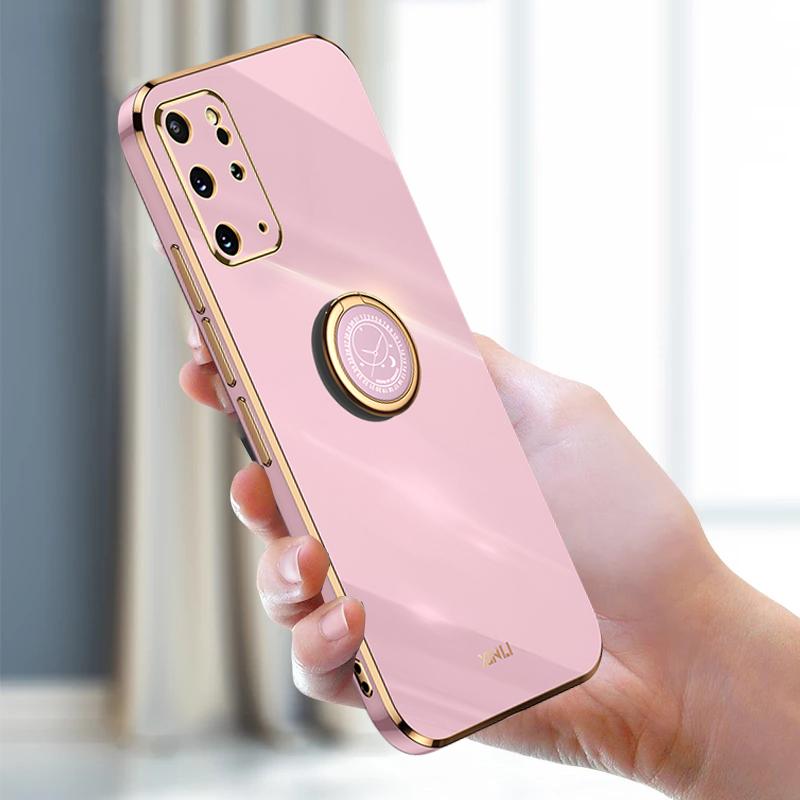 Plating Ring Phone Case For Samsung Galaxy A53 A33 A73 A23 A13 A03S A22S A52S M23 M13 M32 M33 M53 S21 S22 Ultra Plus Shockproof Stand Holder Cover