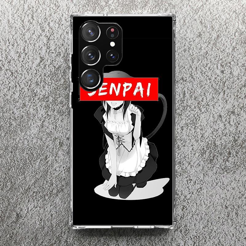 Sugoi Senpai Japanese Anime Waifu Print Soft Case for Samsung Galaxy S25 Edge S24 S23 S22 Ultra S21 Plus S20 FE Phone Shell S10