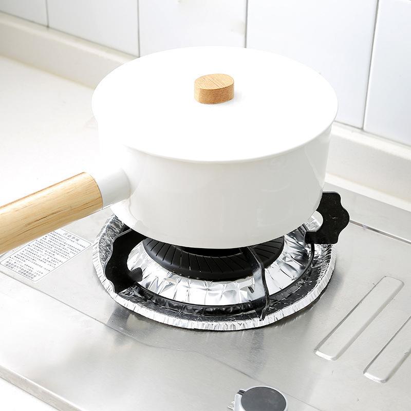 Set da 10 Pezzi Coperture in Foglio di Alluminio Spesso Protezione Anti-Olio per Fornello a Gas Copertura Protettiva Pad Pulizia Resistente Parti per Pulizia Cucina